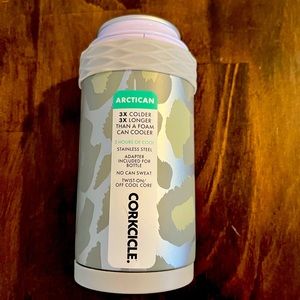 Corksicle Can Cooler koozie in Snow Leopard